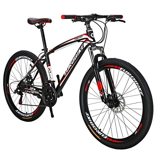 Mountain Bike : Eurobike 27.5 Mountain Bike Wheels For Adult Men and Women MTB 21Speed X1 (red)