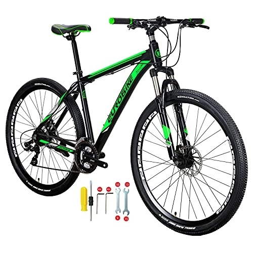 Mountain Bike : Eurobike Aluminum Frame X9 Mountain Bike 29 Inch Muti Spoke Wheels 21 Speed Bicycle Blackgreen