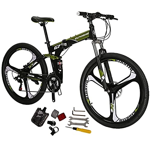 Mountain Bike : Eurobike G7 Mountain Bike Steel Frame 21 Speed 27.5 Inch 3 Spoke Wheels Dual Suspension Bicycle