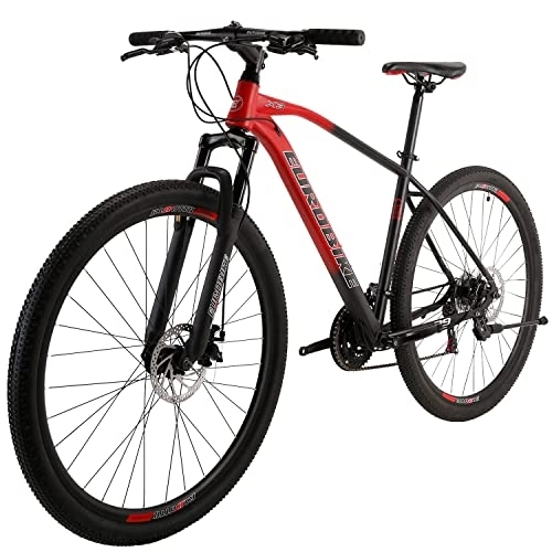 Mountain Bike : Eurobike Hardtail Mountain Bike, SD-X3 Adult Mountain Bike, 29-inch Wheels, 29er, Mens / Womens 19-Inch Large Frame Bicycles, 21 Speed, Disc Brakes, Multiple Colours (RED)