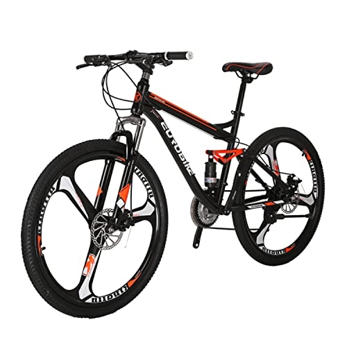 Mountain Bike : Eurobike JMC S7 Mountain Bike 27.5 Inches 3 Spokes Wheels Dual Suspension MTB Bicycle