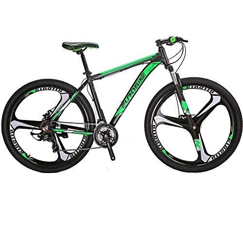 Mountain Bike : Eurobike Mountain Bike 29 inch Aluminium 19 inch Frame Adult Mens Bicycle (green)