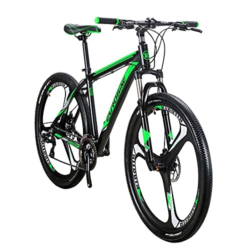 Mountain Bike : Eurobike Mountain Bike 29 inch Wheel 19 inch Aluminium Frame Adult Mens Bicycle (green)