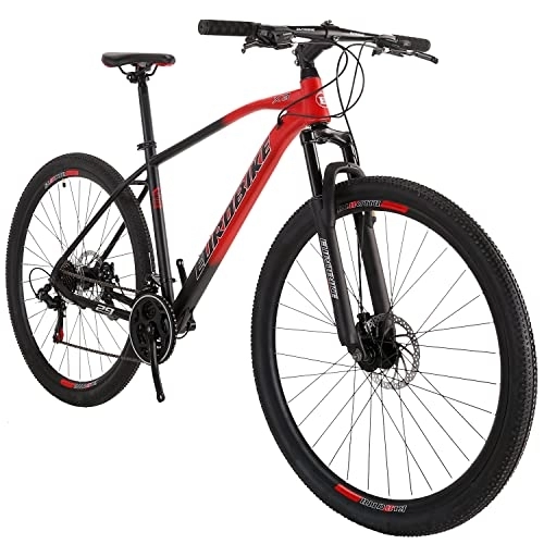 Mountain Bike : Eurobike Mountain Bike 29 inch, YH-X3 Mountain Bike 19 inch Frame for men, 21 Speed, 29er Mens Bicycle (Gradient Red)