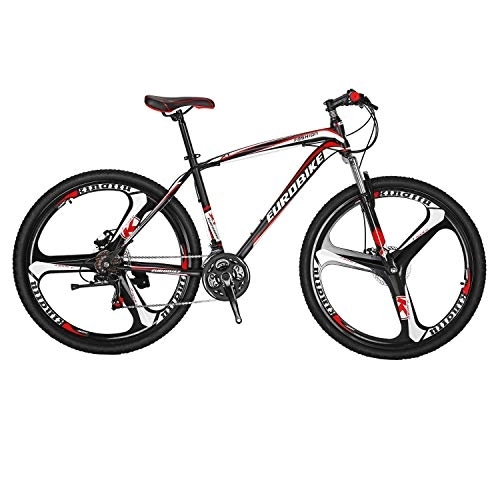 Mountain Bike : Eurobike Mountain Bike LZ X1 27.5inches Mountain Bicycle 21Speeds Dual Disc Brake Mens Mountain Bike (Red X1 27.5 3-Spoke)