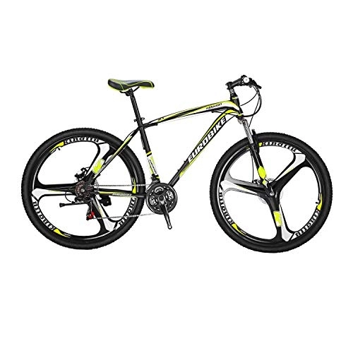 Mountain Bike : Eurobike Mountain Bike LZX1 27.5inches 21_Speeds Dual Disc Brake 3_spoke wheels 27.5inchs Mountain Bicycle Yellow
