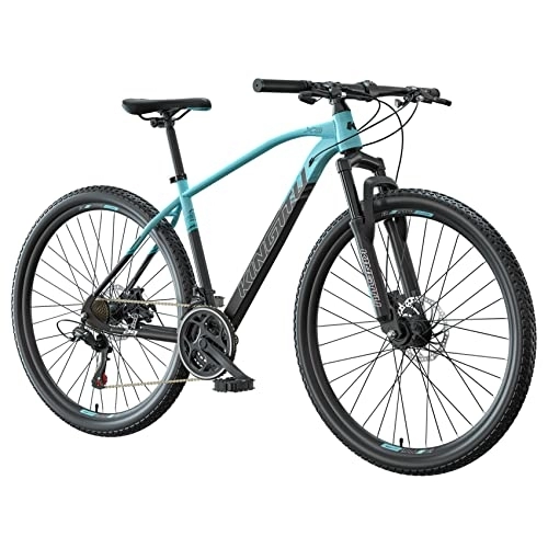 Mountain Bike : Eurobike X3 Mountain Bike, 21 Speed Hardtail Mountain Bikes for Unisex Adults, Disc Brake Mountain Bicycle, 29" Inch MTB Bicycle (Blackblue -Kingttu X3)