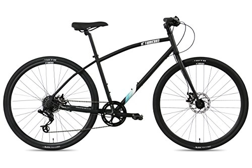 Mountain Bike : FabricBike Commuter, Hybrid Road Urban Bike, 8 Speed, Tektro Mechanical Disc Brakes (L-50cm, Matte Black)