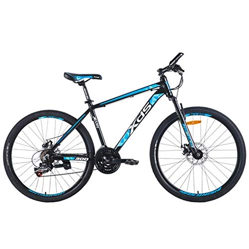 Mountain Bike : FANG 26 Inch Mountain Bikes, Aluminum 21 Speed Mountain Bike with Dual Disc Brake, Adult Alpine Bicycle, Anti-Slip Bikes, Hardtail Mountain Bike, Dark Blue, 15.5 Inches