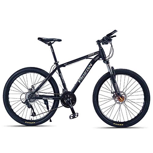 Mountain Bike : FANG Adult Mountain Bikes, 26 Inch High-carbon Steel Frame Hardtail Mountain Bike, Front Suspension Mens Bicycle, All Terrain Mountain Bike, Silver, 24 Speed