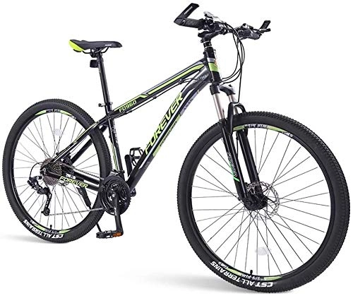 Mountain Bike : FANLIU Mens Mountain Bikes, 33-Speed Hardtail Mountain Bike, Dual Disc Brake Aluminum Frame, Mountain Bicycle with Front Suspension (Color : Green, Size : 29 Inch)