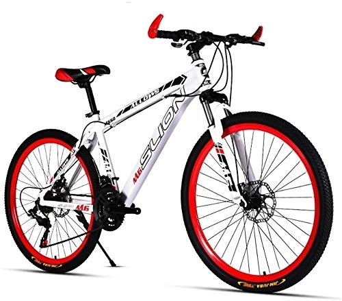 Mountain Bike : FanYu Relaxbx Mountain Bike Double Disc Off-Road Brake Racing 26 Inch / 30-Speed Shiftable Bicycle Adult Outdoor Cross Country Bicycle White 27 Shift-White_24 Shift