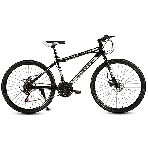 Mountain Bike : FAXIOAWA 24 / 26-Inch Adult Mountain Bike, 21 / 24 / 27 Speed Mountain Bicycle With High Carbon Steel Frame and Double Disc Brake, Front Suspension Anti-Skid Shock-absorbing Front Fork