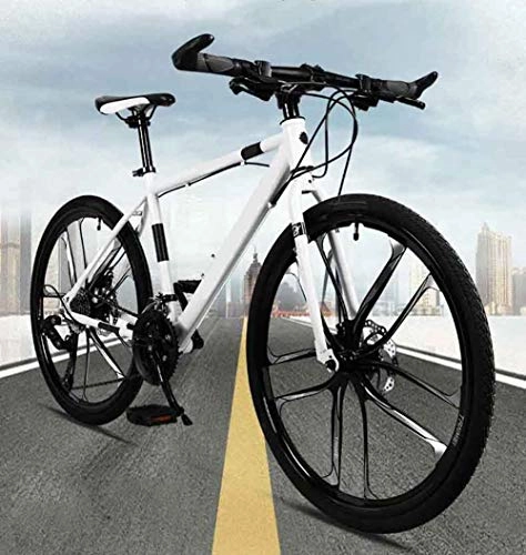 Mountain Bike : FEE-ZC 26 Inch Mountain Bikes, Men's Dual Disc Brake Hardtail Mountain Bike, Bicycle Adjustable Seat, High-carbon Steel Frame, 21, 24, 27 Speed