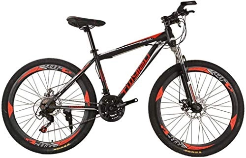 Mountain Bike : FFKL Mountain Bike Shock Absorption Aluminum Alloy Student Bicycle Adult 26 Inch 24 Speed, Orange-26 inches