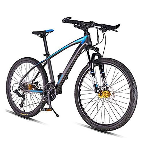 Mountain Bike : FLY CC Mountain Bikes, 27-Speed Dual Disc Brake Hardtail Mountain Bike, Mens Women Adult All Terrain Mountain Bike, Adjustable Seat & Handlebar, Blue, 27.5in