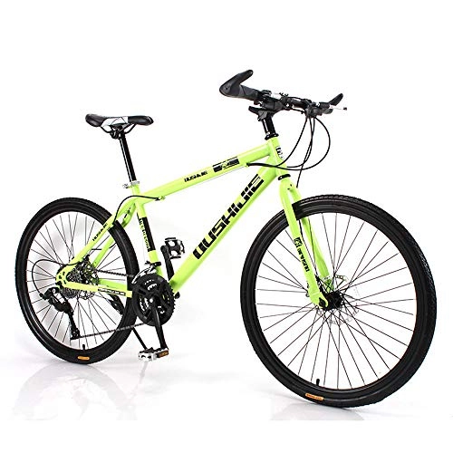 Mountain Bike : FLYFO Adult Mountain Bike, 26-Inch Men And Women Shock Absorber Variable Speed Student Bikes, 21 / 24 / 27 / 30 Speed Couple Mountain Bicycle, MTB, Yellow, 30 speed