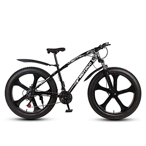 Mountain Bike : FLYFO Mountain Bike, Shock Absorber Variable Speed Student Bikes for Men And Women, 21 / 24 / 27 Speed Couple Mountain Bicycle, MTB, Black, 24 speed