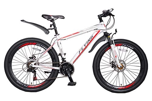 Mountain Bike : FLYing Unisex's 21 Speeds Mountain bikes Bicycles Shimano Alloy Frame with Warranty, White & Red, 26