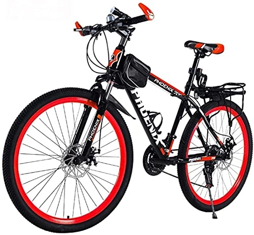 Mountain Bike : FMOPQ 26 Inches Wheels Bicycle Mountain Bike Double Disc Brake System 21 / 24 / 27 Speed MTB Bicycle 6-20 24 fengong Titanium alloy suspension shock absorpt