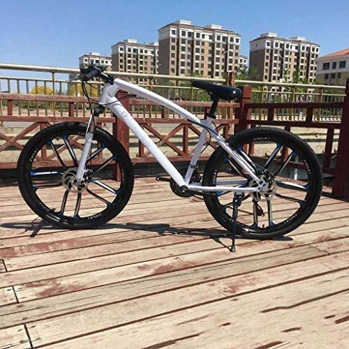 Mountain Bike : FMOPQ Bicycle 26 inch Mountain Bikes High-Carbon Steel Hard Tail Mountain Bicycle Lightweight Bicycle with Adjustable Seat Double Disc Brake Bike 7-10 F