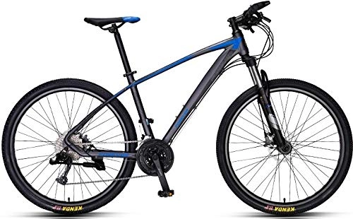 Mountain Bike : Forever Adult MTB Mountain Bike, Hardtail Bicycle with Adjustable Seat, YE880, 27.5 inch, 33 Speed, Aluminum Alloy Frame, Gray-Blue, Hydraulic Disc Brake