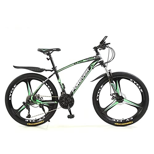 Mountain Bike : Full Suspension 24 / 26 Inch Mountain Bike with High Carbon Steel Frame, Featuring 3 Spoke Wheels And 21 / 24 / 27 / 30 Speed, Double Disc Brake And Dual Suspension Anti-Slip Bicycles, 24"B, 21 Speed