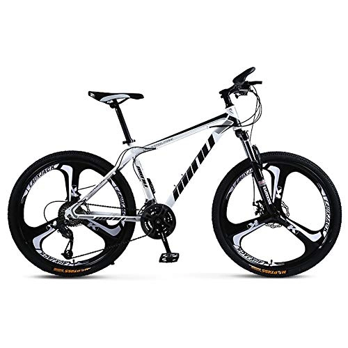 Mountain Bike : Full Suspension Mountain Bikes Man, 26 Inch Racing Adult Mountain Bike, Mountain Bicycle Forks, Racing Bike Bicycles For Women White And Black 26", 27-speed