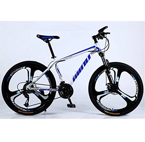 Mountain Bike : FZC-YM 26'' mountain bike, MTB, High Carbon Steel Outroad Bicycles, 21 / 24 / 27 / 30 Speed Bicycle Full Suspension MTB Gears Dual Disc Brakes Mountain Bicycle Sport Cycling Road Bikes Exercise D 30 speed