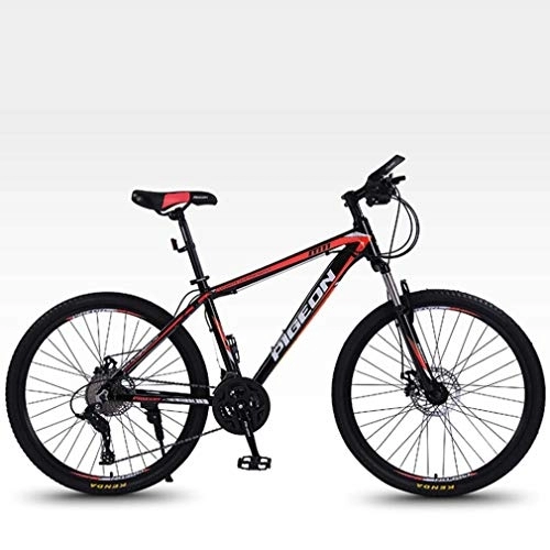 Mountain Bike : G.Z Adult Mountain Bike Aluminum Alloy Bicycle Variable Speed Bicycle 26 Inch High Carbon Steel Women Road Bike, Black red, 24 speed