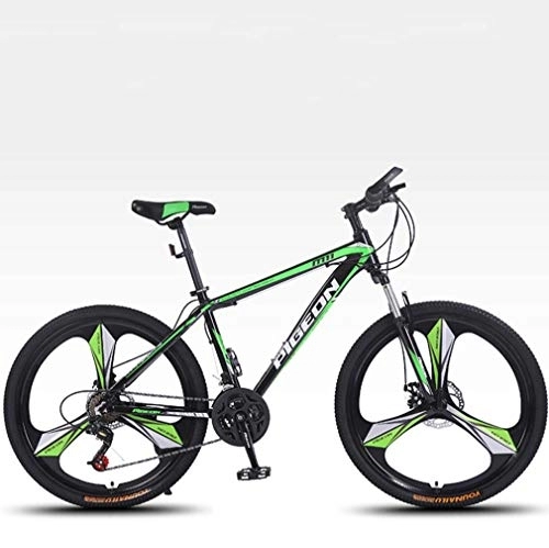 Mountain Bike : G.Z Adult Mountain Bikes, Aluminum Alloy Bikes, Variable Speed Bikes, 26 Inch High Carbon Steel Road Bikes, Spoke Terms, black green, 30 speed