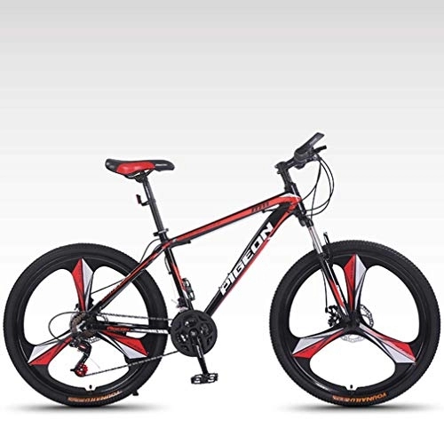 Mountain Bike : G.Z Adult Mountain Bikes, Aluminum Alloy Bikes, Variable Speed Bikes, 26 Inch High Carbon Steel Road Bikes, Spoke Terms, Black red, 27 speed