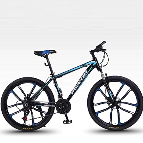 Mountain Bike : G.Z Adult Mountain Bikes, Aluminum Alloy Light Bikes, Variable Speed Bikes, High Carbon Steel 26 Inch Road Bikes, black blue, 24 speed
