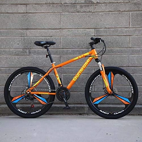 Mountain Bike : G.Z Mountain bikes, carbon steel mountain bikes with dual disc brakes, 21-27 speed options, 24-26 inch wheel bikes, student bikes Orange, A, 24 inch 21 speed