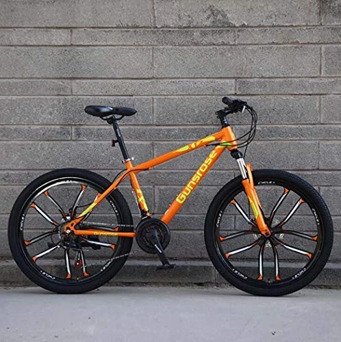 Mountain Bike : G.Z Mountain bikes, carbon steel mountain bikes with dual disc brakes, 21-27 speed options, 24-26 inch wheel bikes, student bikes Orange, C, 24 inch 24 speed