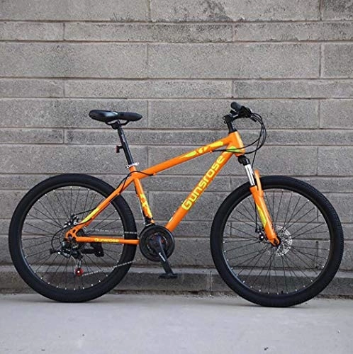 Mountain Bike : G.Z Mountain bikes, carbon steel mountain bikes with dual disc brakes, 21-27 speed options, 24-26 inch wheel bikes, student bikes Orange, E, 24 inch 27 speed