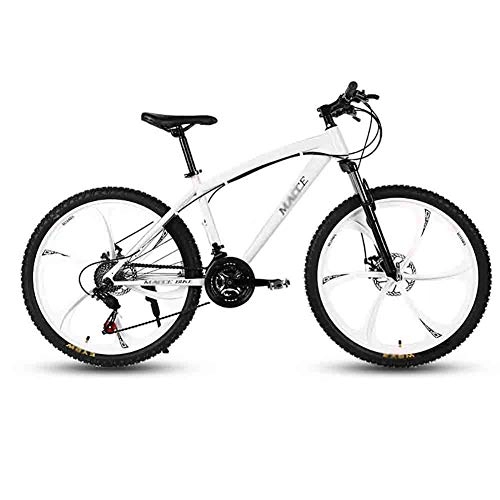 Mountain Bike : GAOTTINGSD Adult Mountain Bike Adult MTB Bicycle Road Bicycles Mountain Bike For Men And Women 24In Wheels Adjustable Speed Double Disc Brake (Color : White, Size : 21 speed)