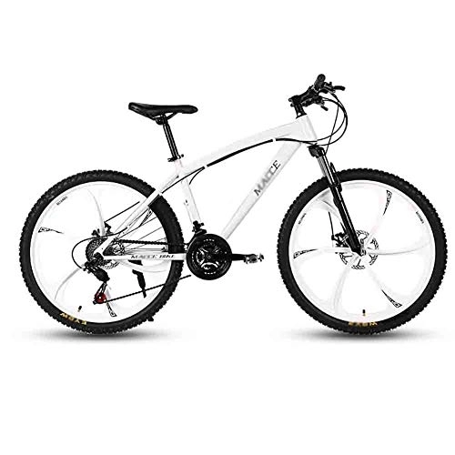 Mountain Bike : GAOTTINGSD Adult Mountain Bike Adult MTB Bicycle Road Bicycles Mountain Bike For Men And Women 24In Wheels Adjustable Speed Double Disc Brake (Color : White, Size : 27 speed)