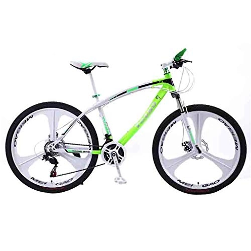 Mountain Bike : GAOTTINGSD Adult Mountain Bike Bicycle Adult Mountain Bike MTB Road Bicycles For Men And Women 24 / 26In Wheels Adjustable Speed Double Disc Brake (Color : Green-24in, Size : 30 Speed)