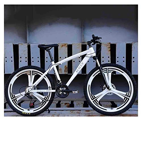 Mountain Bike : GAOTTINGSD Adult Mountain Bike Bicycle Mountain Bike MTB Adult Road Bicycles For Men And Women 26In Wheels Adjustable Speed Double Disc Brake (Color : White, Size : 21 speed)