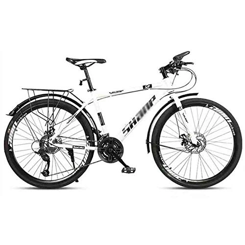 Mountain Bike : GAOTTINGSD Adult Mountain Bike Mountain Bike Adult MTB Bicycle Road Bicycles Adjustable Speed For Men And Women 26in Wheels Double Disc Brake (Color : White, Size : 30 speed)