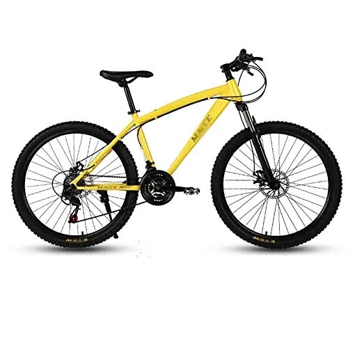 Mountain Bike : GAOTTINGSD Adult Mountain Bike Mountain Bike Adult MTB Bicycle Road Bicycles For Men And Women 24In Wheels Adjustable Speed Double Disc Brake (Color : Yellow, Size : 27 speed)