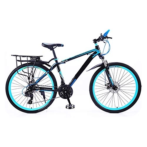 Mountain Bike : GAOTTINGSD Adult Mountain Bike Mountain Bike Adult Road Bicycle Men's MTB Bikes 24 Speed Wheels For Womens teens (Color : Blue, Size : 26in)