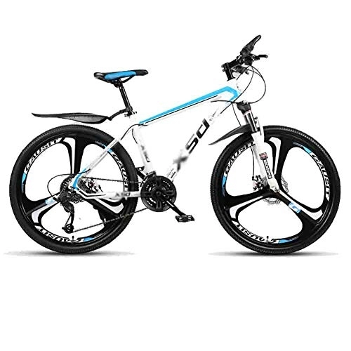 Mountain Bike : GAOTTINGSD Adult Mountain Bike MTB Bicycle Road Bicycles Adult Teens City Shock Absorber Bikes Mountain Bike Adjustable Speed For Men And Women Double Disc Brake (Color : Blue-24in, Size : 27 speed)