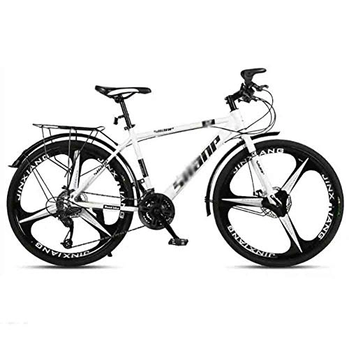 Mountain Bike : GAOTTINGSD Adult Mountain Bike MTB Bicycle Road Bicycles Mountain Bike Adult Adjustable Speed For Men And Women 26in Wheels Double Disc Brake (Color : White, Size : 27 speed)