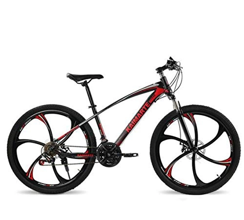 Mountain Bike : Gaoyanhang 24 and 26 inch mountain bike 21 speed bicycle front and rear disc brakes bike with shock absorbing riding bicycle (Color : Black, Size : 26 inch 27 s)