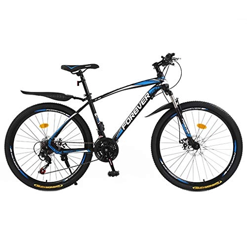 Mountain Bike : GASLIKE 24 Inch Adult Mountain Bike, Double Disc Brake Variable Speed City Road Bicycle, Trail High-Carbon Steel Snow Bikes, Mens / Womens, A, 27 speed