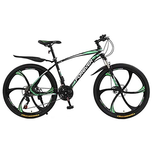 Mountain Bike : GASLIKE Adult 26 Inch Mountain Bike, Double Disc Brake City Road Bicycle, Trail High-Carbon Steel Snow Bikes, Mens Variable Speed Mountain Bicycles, C, 21 speed