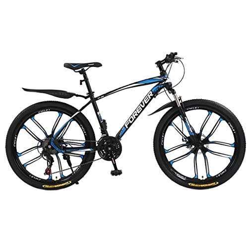 Mountain Bike : GASLIKE Adult Mens Variable Speed Mountain Bike, Double Disc Brake City Road Bicycle, Trail High-Carbon Steel Snow Bikes, 26 Inch Mountain Bicycles, C, 27 speed