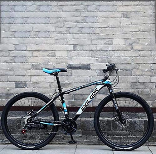 Mountain Bike : GASLIKE Folding Variable Speed Mountain Bike, Aluminium alloy Frame Bikes, Dual Disc Brake Beach Snowmobile Bicycle, 26 Inch Wheels, Blue, 21 speed